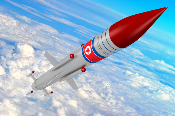 Corea del Nord, missile - Illustrazione 3D
 - Foto, immagini