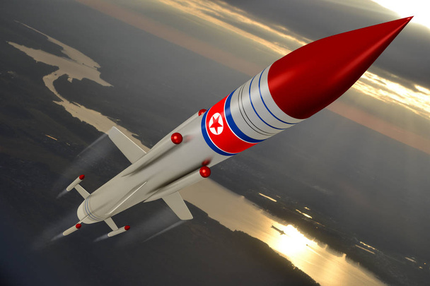 Corée du Nord, missile - illustration 3D
 - Photo, image