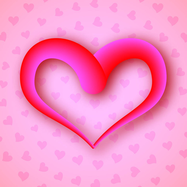 Grand coeur rouge sur fond rose
 - Vecteur, image