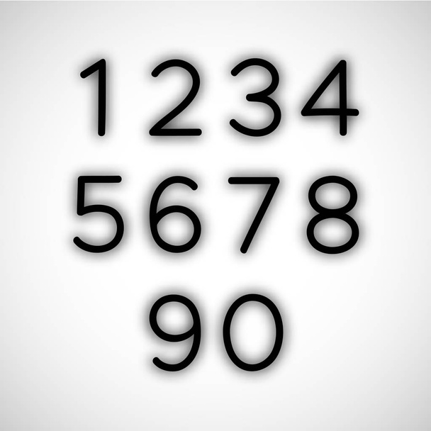 Conjunto de Números com Sombra
 - Vetor, Imagem