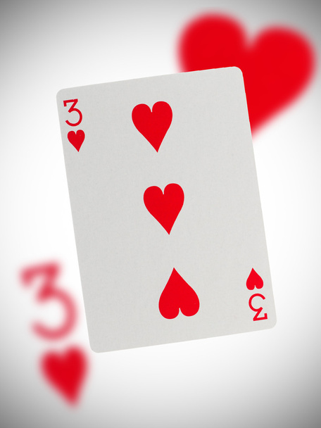 Jouer à la carte, trois de cœur
 - Photo, image