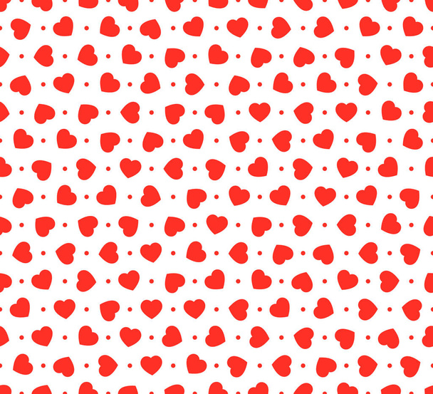 Red hearts seamless vector pattern - Vektör, Görsel