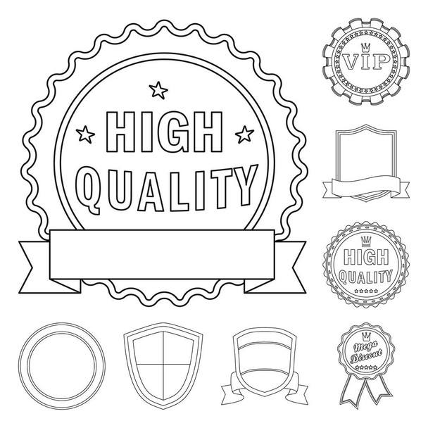 Vector design of emblem and badge icon. Collection of emblem and sticker stock vector illustration. - Вектор,изображение