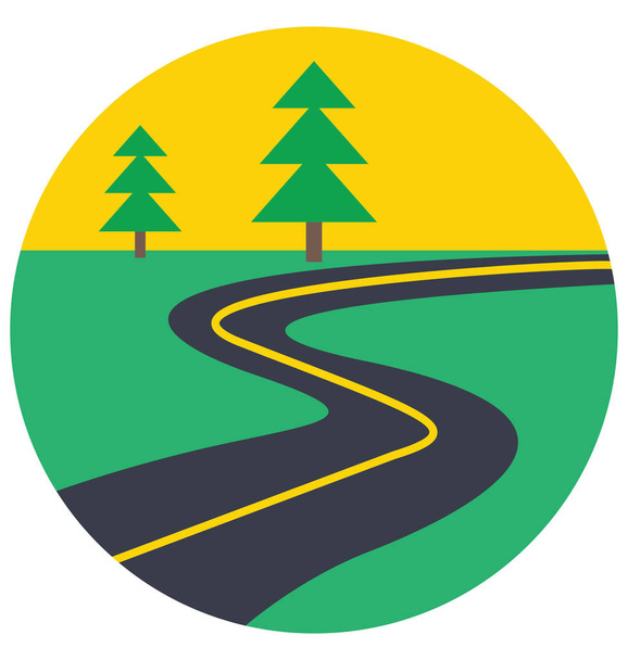Road Color Isolated Vector Icon that can be easily modified or edit - ベクター画像