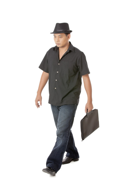 attractive male holding bag - Фото, изображение