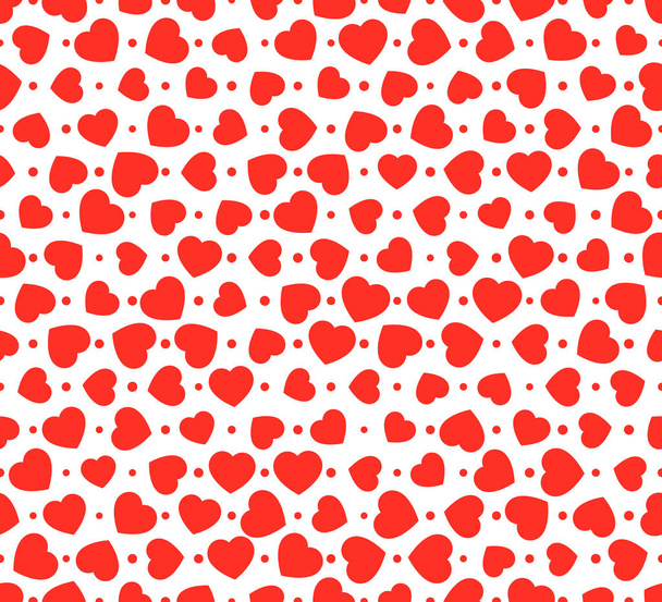 Red hearts seamless vector pattern - Vector, imagen