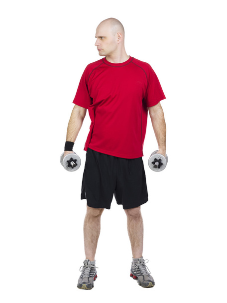 attractive man lifting weights - Фото, зображення