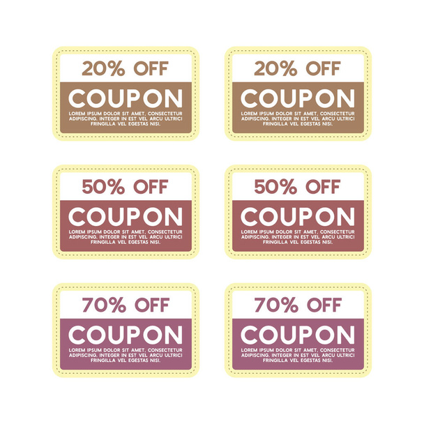modern set of discount coupon vector design template - ベクター画像