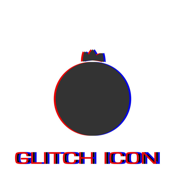 Garnet pictogram plat. Eenvoudige pictogram - Glitch effect. Vector illustratie symbool - Vector, afbeelding