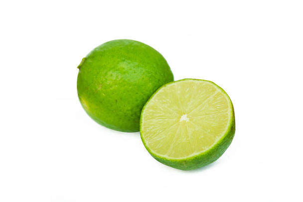 Lime slice isolated on white background with clipping pat - Photo, Image
