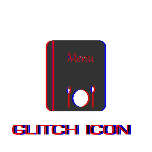 Menupictogram plat. Eenvoudige pictogram - Glitch effect. Vector illustratie symbool - Vector, afbeelding