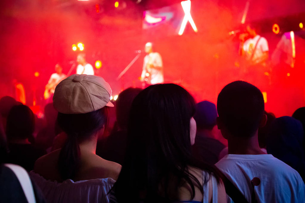 Группа людей, развлекающихся на музыкальном концерте
 - Фото, изображение
