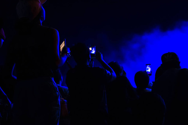 Grupo de personas divirtiéndose en concierto de música
 - Foto, Imagen