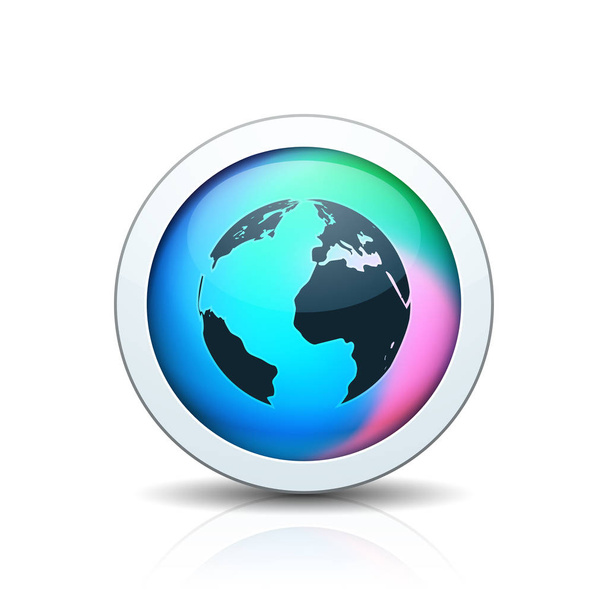 земной шар в кнопке, векторная иллюстрация
 - Вектор,изображение