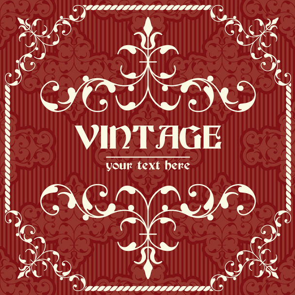 Vintage red vector template with inscription - Vektor, Bild