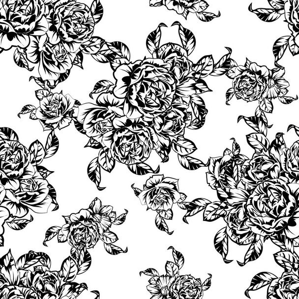 vector illustration of vintage flowers pattern backdrop - Vector, Image