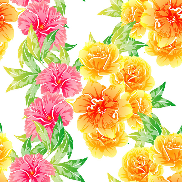 vector illustration of bright flowers pattern background - Vetor, Imagem