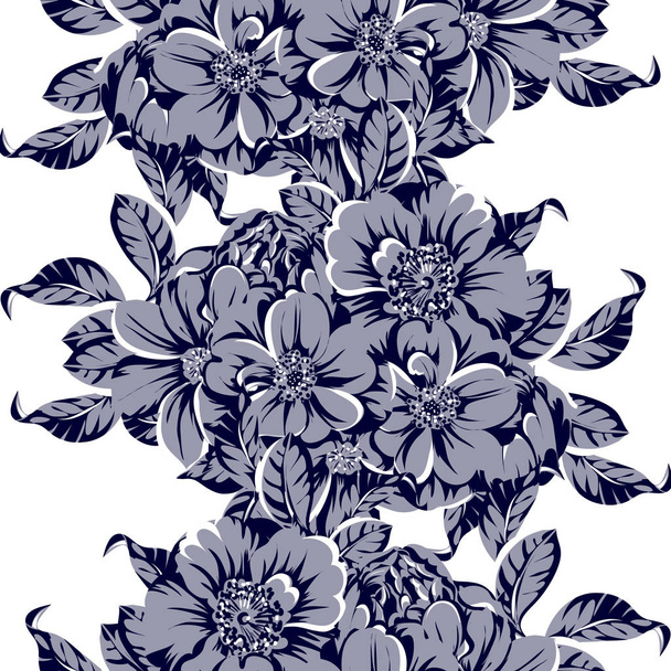 vector illustration of retro flowers pattern background - Vector, Imagen