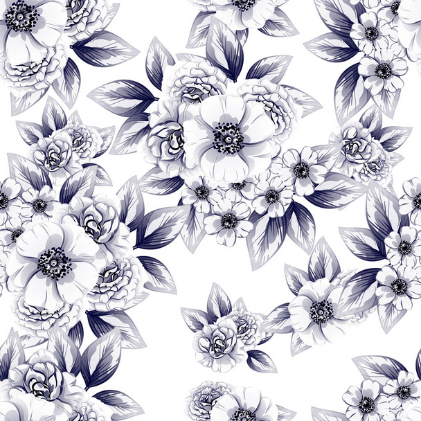 vector illustration of vintage flowers pattern backdrop - Вектор, зображення