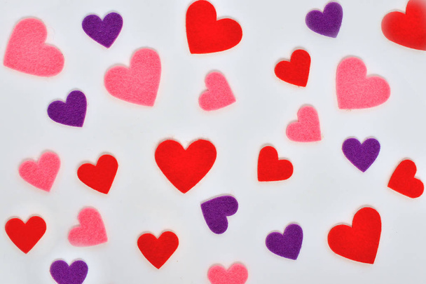 colored hearts on a white background - Photo, Image