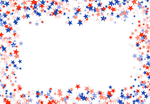 Día de los Presidentes en Estados Unidos. Estrellas rojas, azules y blancas y cuadrado en blanco en el centro. Bandera patriótica americana. Ilustración vectorial
 - Vector, Imagen