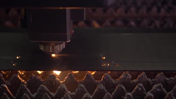 Industrial laser cutting of sheet metal - Footage, Video