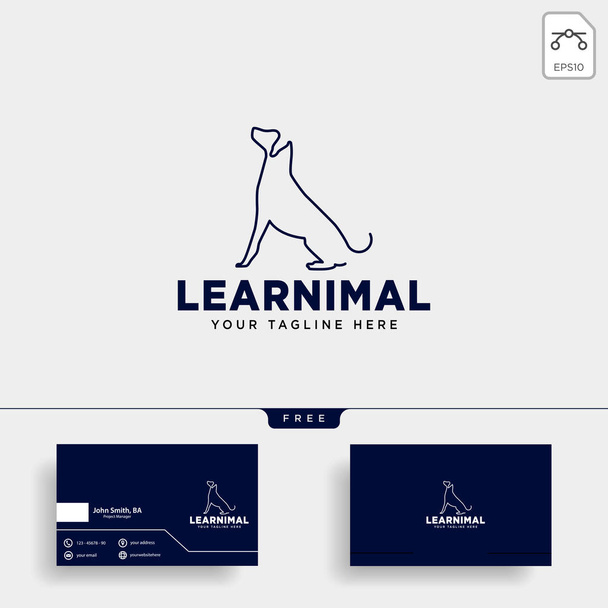 köpek evde beslenen hayvan hayvan doğrultusunda sanat tarzı logo şablonu vektör simge eleman izole - Vektör, Görsel