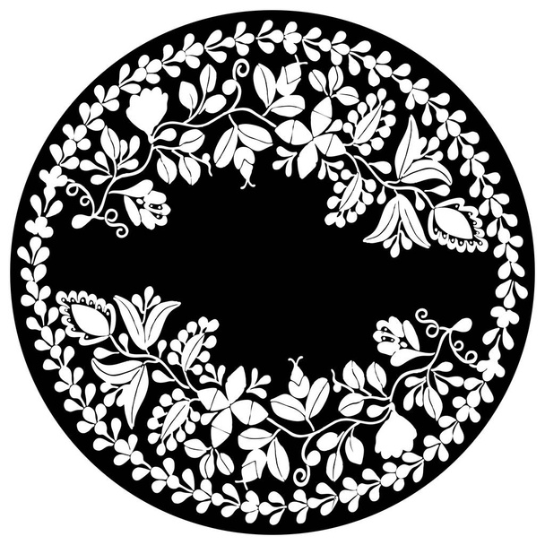 Hand drawn vector decorative frame in form of wreath  - Vettoriali, immagini