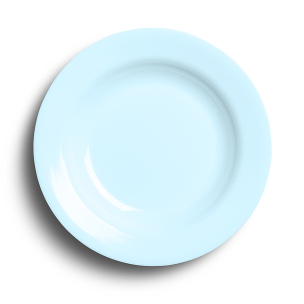 Άδειο κεραμικό πιάτο που απομονώνονται σε λευκό φόντο, το Top view   - Φωτογραφία, εικόνα