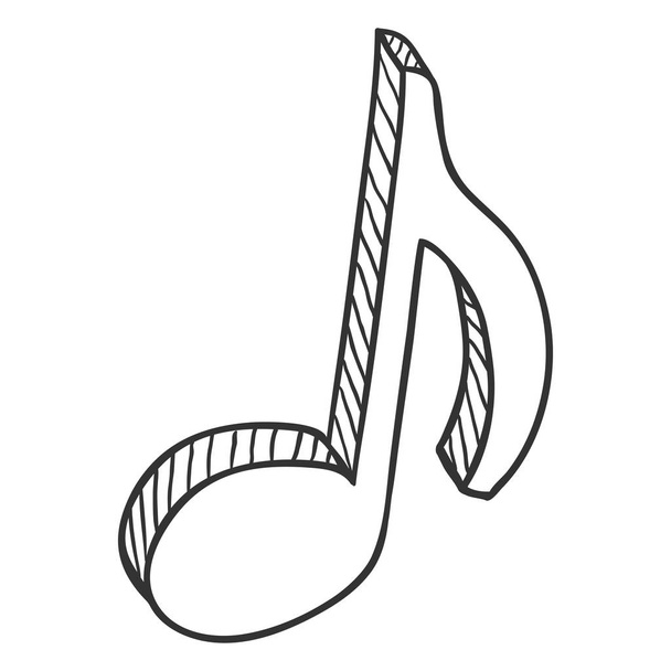 Vector Bosquejo Musical Octava Nota icono
 - Vector, Imagen
