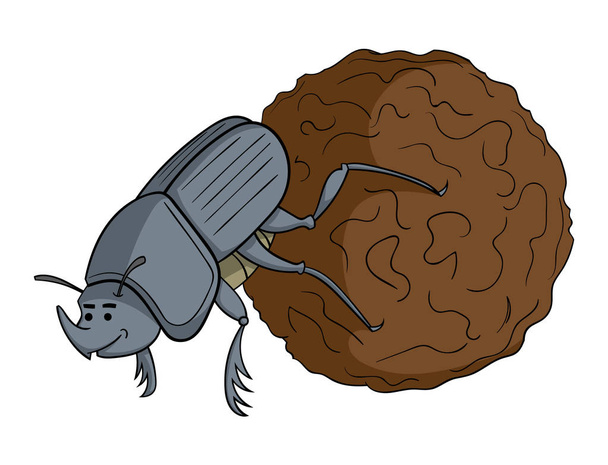 scarabeo sterco del fumetto di isolato su sfondo bianco, vettore, illustrazione
   - Vettoriali, immagini