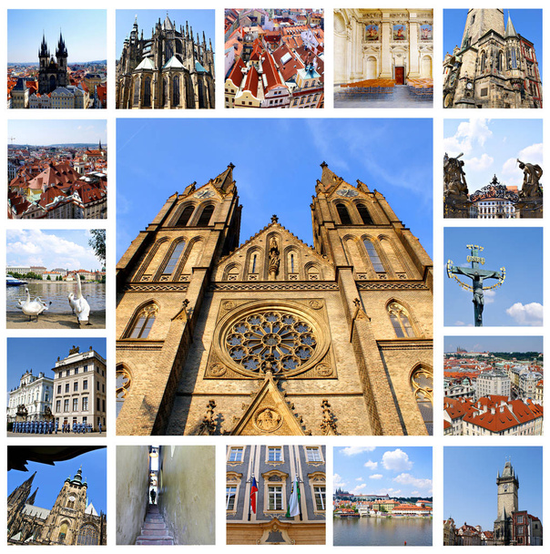 Utazási kollázs Prága, Csehország fővárosa - Fotó, kép