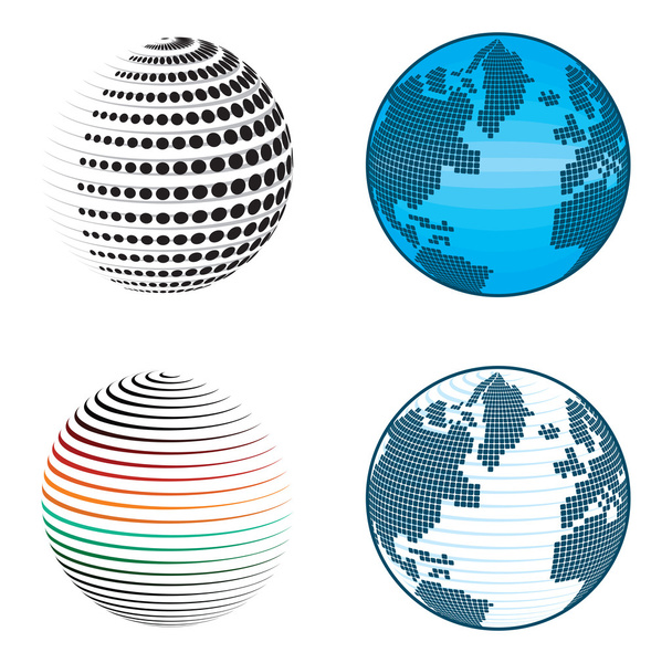 Ícones globo abstrato e símbolos
 - Vetor, Imagem