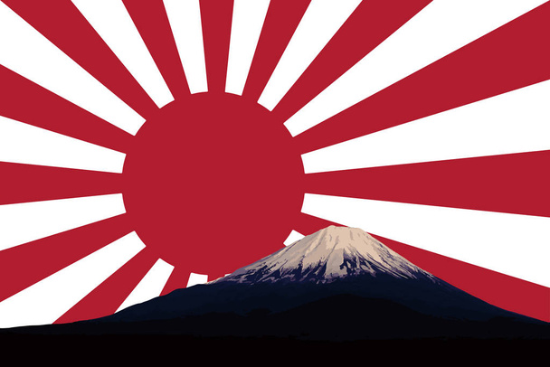 Mont Fuji et soleil levant rouge
 - Photo, image