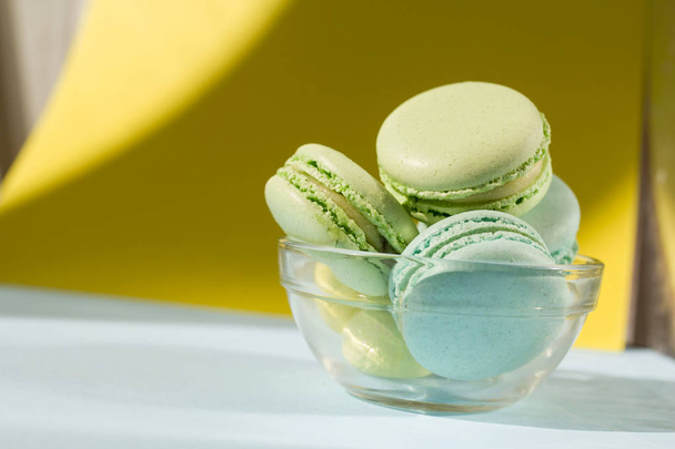 Different types of macaroons at daylight - 写真・画像