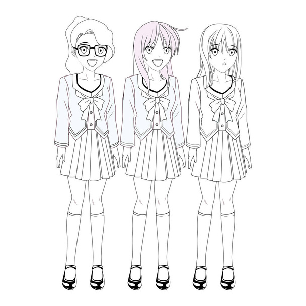 Anime Manga Mädchen - Vektor, Bild