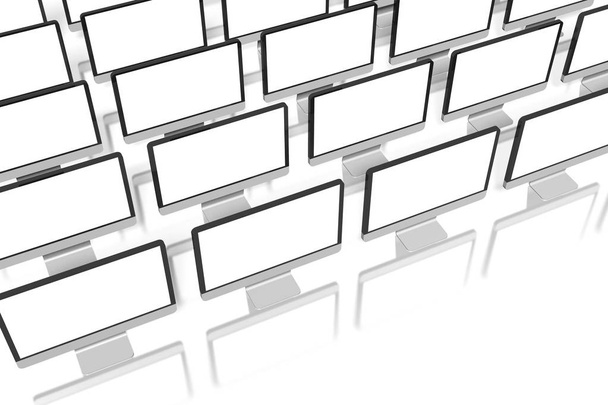 Monitores de computadora modernos 3D - aislados sobre fondo blanco
 - Foto, Imagen
