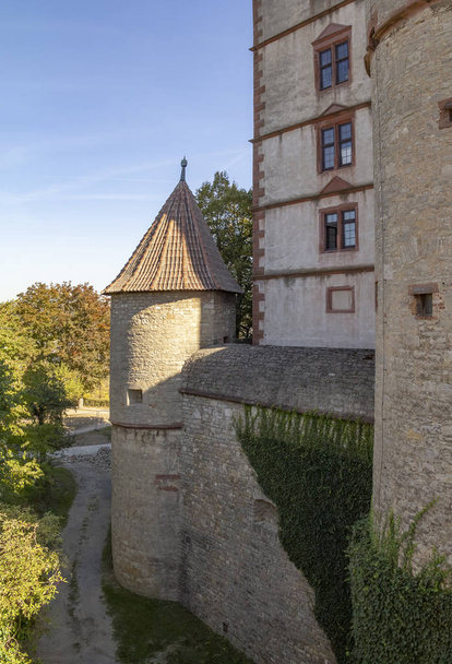 idyllisches Detail der Festung Marienberg bei Würzburg in Franken, einem bayerischen Teil Deutschlands - Foto, Bild