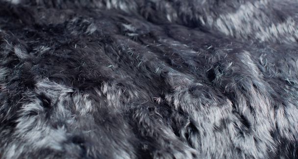 Fashion Black White rabbit fur photographed as background - Фото, зображення