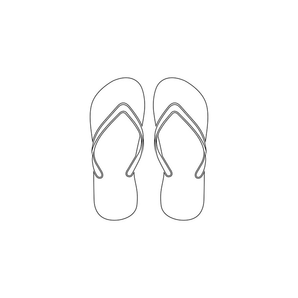 Flip Flops. simple flat vector icon illustration. outline line symbol - editable stroke - Вектор, зображення