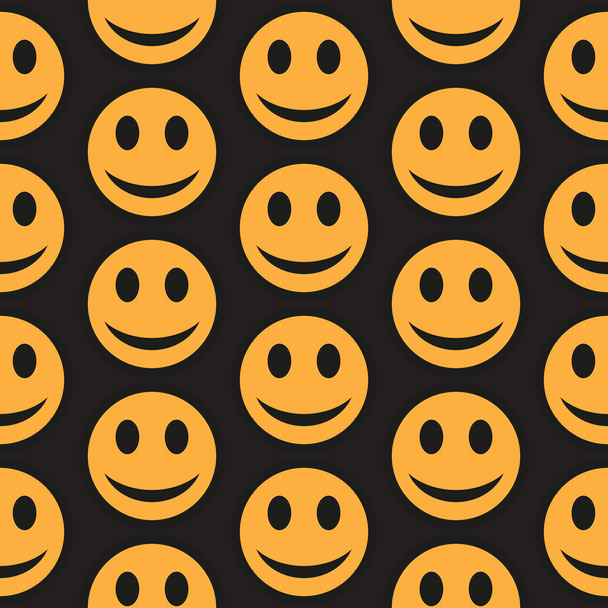 Smiling emoticons. Seamless pattern. - Vector, Image