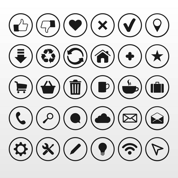 A huge set of multi-colored buttons for websites or applications - Vector, Image