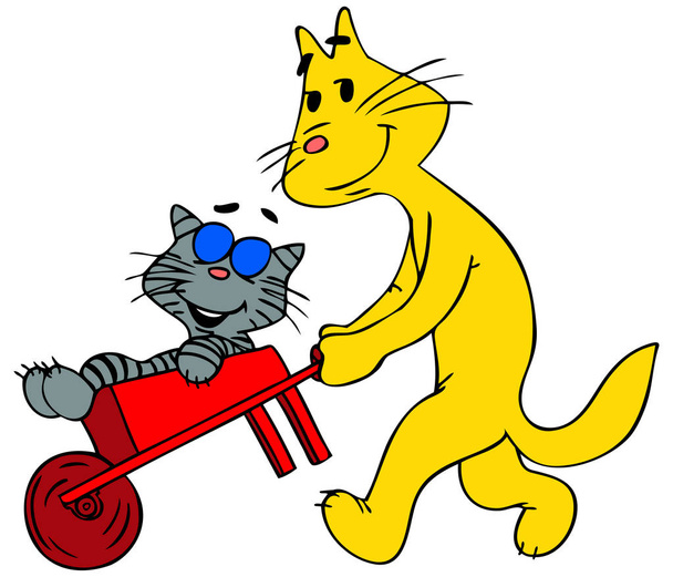 Zeichentrickfilm Katzen Vektor Illustration - Vektor, Bild