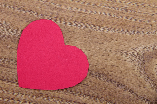 Red heart on wooden background - Fotó, kép