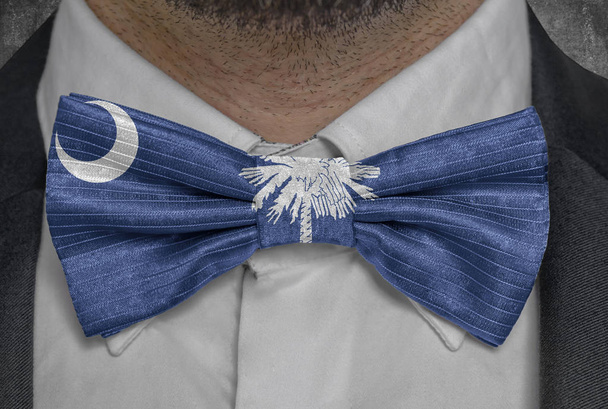 Flag of South Carolina on bowtie business man suit - Photo, Image