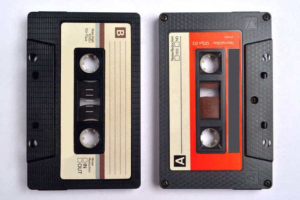 Close up of audiocassette tapes. - Photo, Image