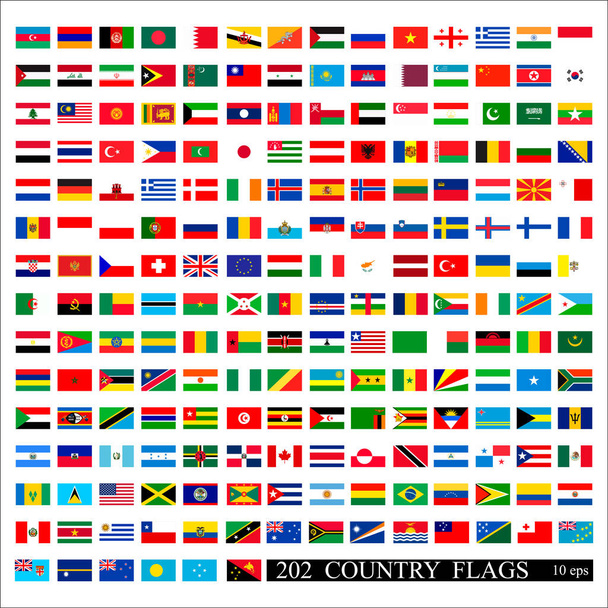世界のフラグがすべての色分離ベクトル - ベクター画像