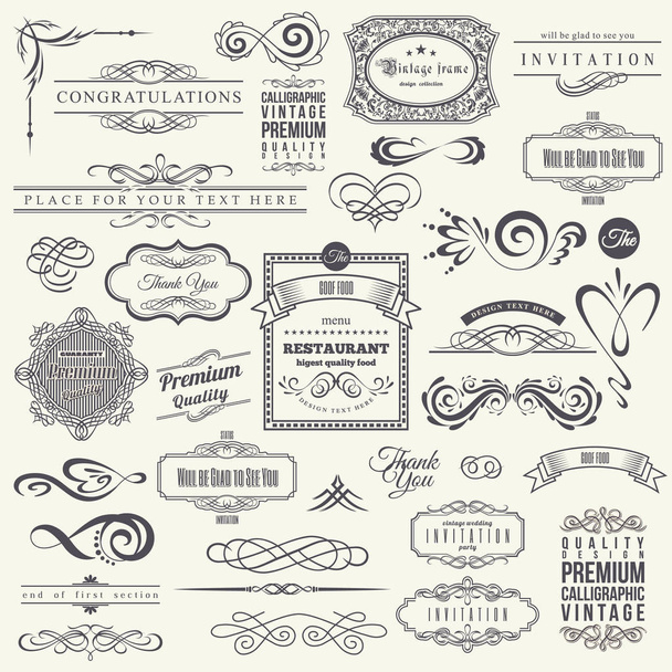 Calligraphic Design Elements and Frames. Vintage Collection. Vector. - Vector, Image