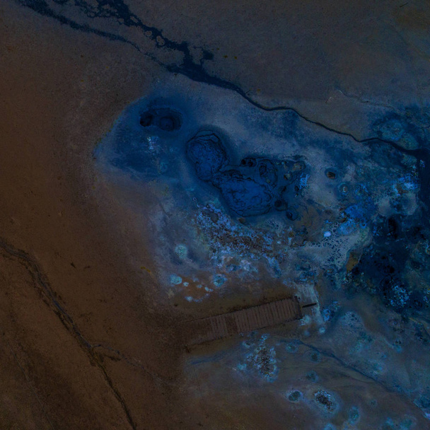 Islandská letecká fotografie pořízena dronem.Krásná krajina v Hveraronfu, v oblasti aktivního vulkanismu - Fotografie, Obrázek