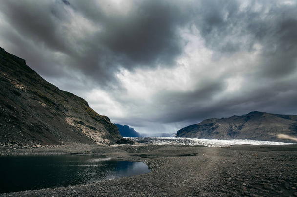 Jokulsarlon Glacier in stormy weather ,  Iceland - Photo, image